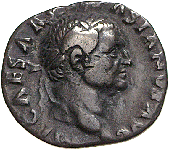 Vespasian obverse — Head of Vespasian, laureate, right