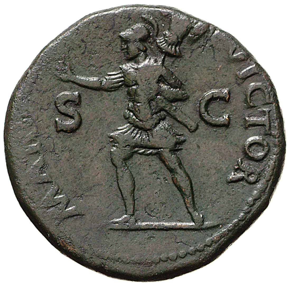 RIC II, Part 1 (second edition) Vespasian 238 Vespasian reverse, Mars, in military dress, advancing left, holding Victory ...