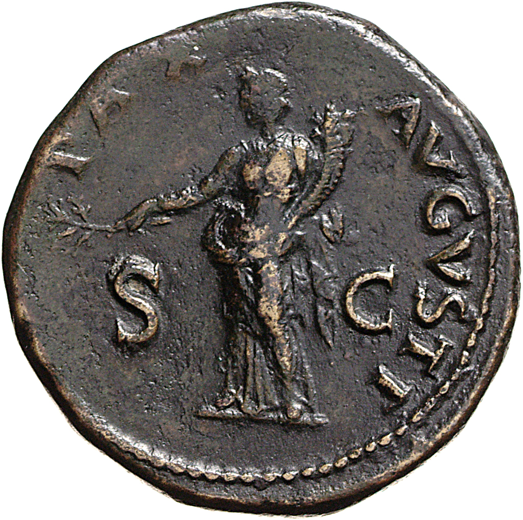 RIC II, Part 1 (second edition) Vespasian 243 Vespasian reverse, Pax standing left, holding branch and cornucopiae