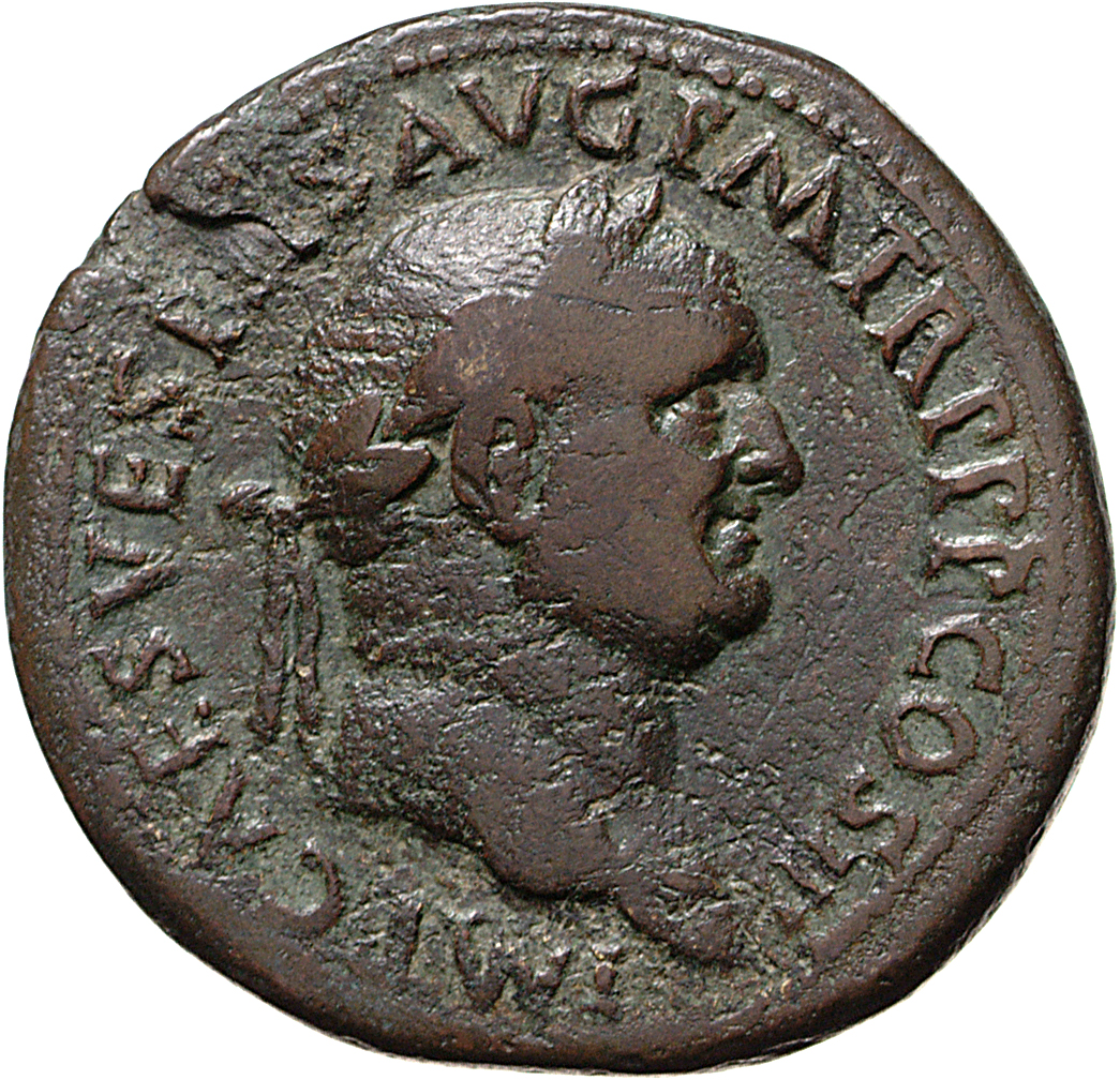 RIC II, Part 1 (second edition) Vespasian 246 Vespasian obverse, Head of Vespasian, laureate, right