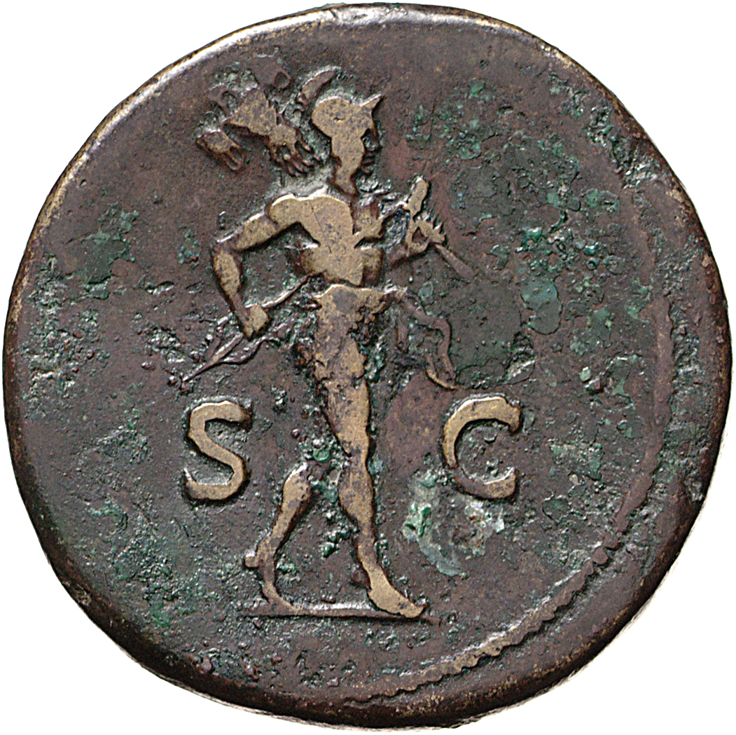 RIC II, Part 1 (second edition) Vespasian 247 Vespasian reverse, Mars advancing right, holding spear and trophy