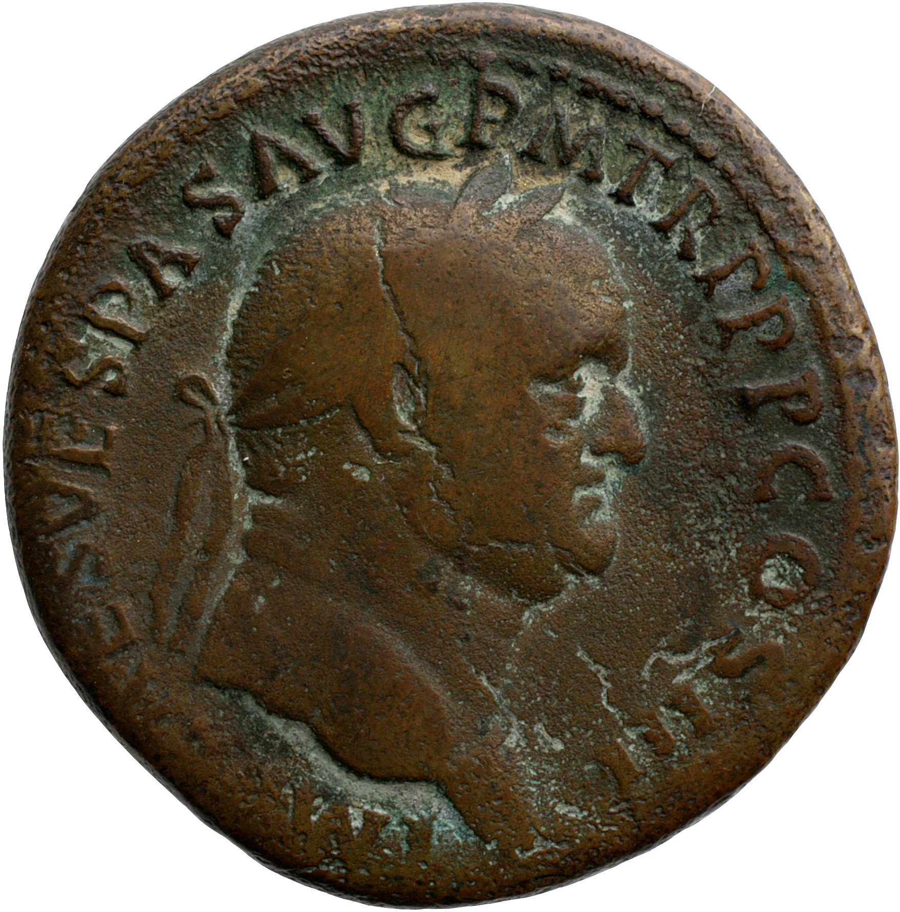 RIC II, Part 1 (second edition) Vespasian 250 Vespasian obverse, Head of Vespasian, laureate, right