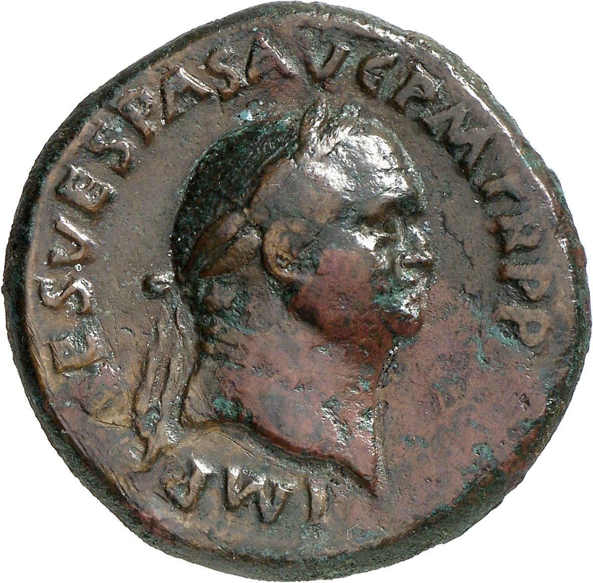 RIC II, Part 1 (second edition) Vespasian 255 Vespasian obverse, Head of Vespasian, laureate, right
