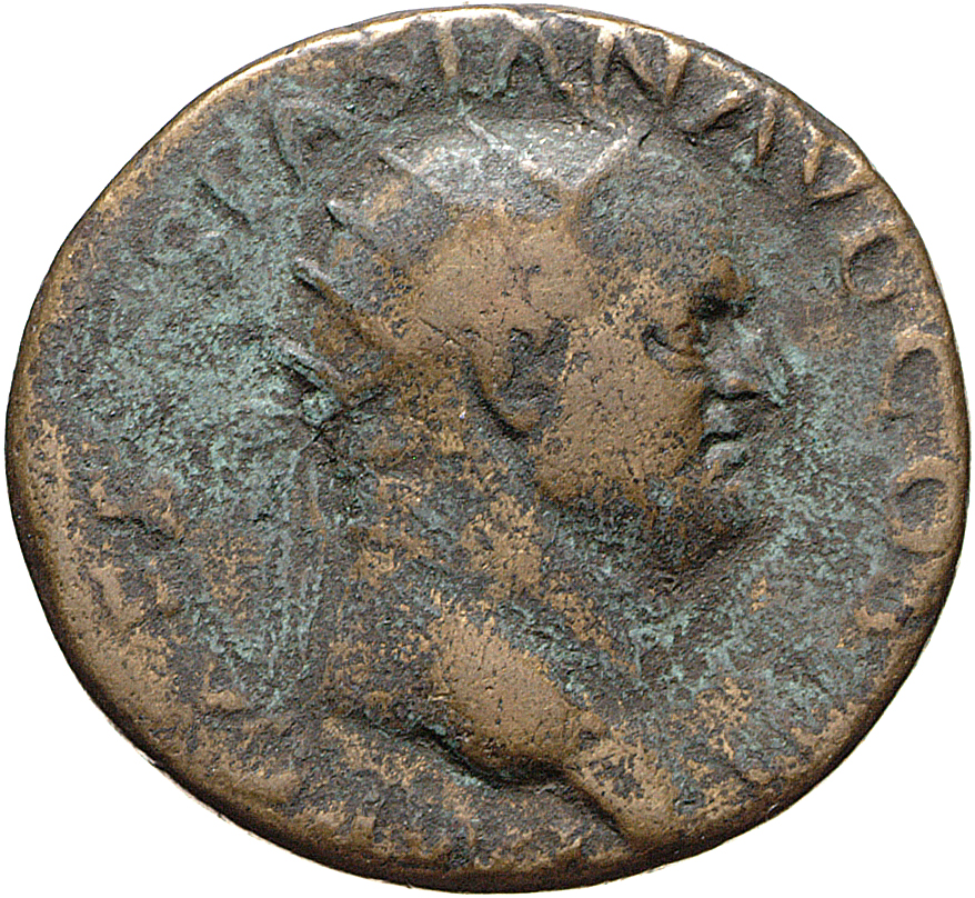 RIC II, Part 1 (second edition) Vespasian 264 Vespasian obverse, Head of Vespasian, radiate, right