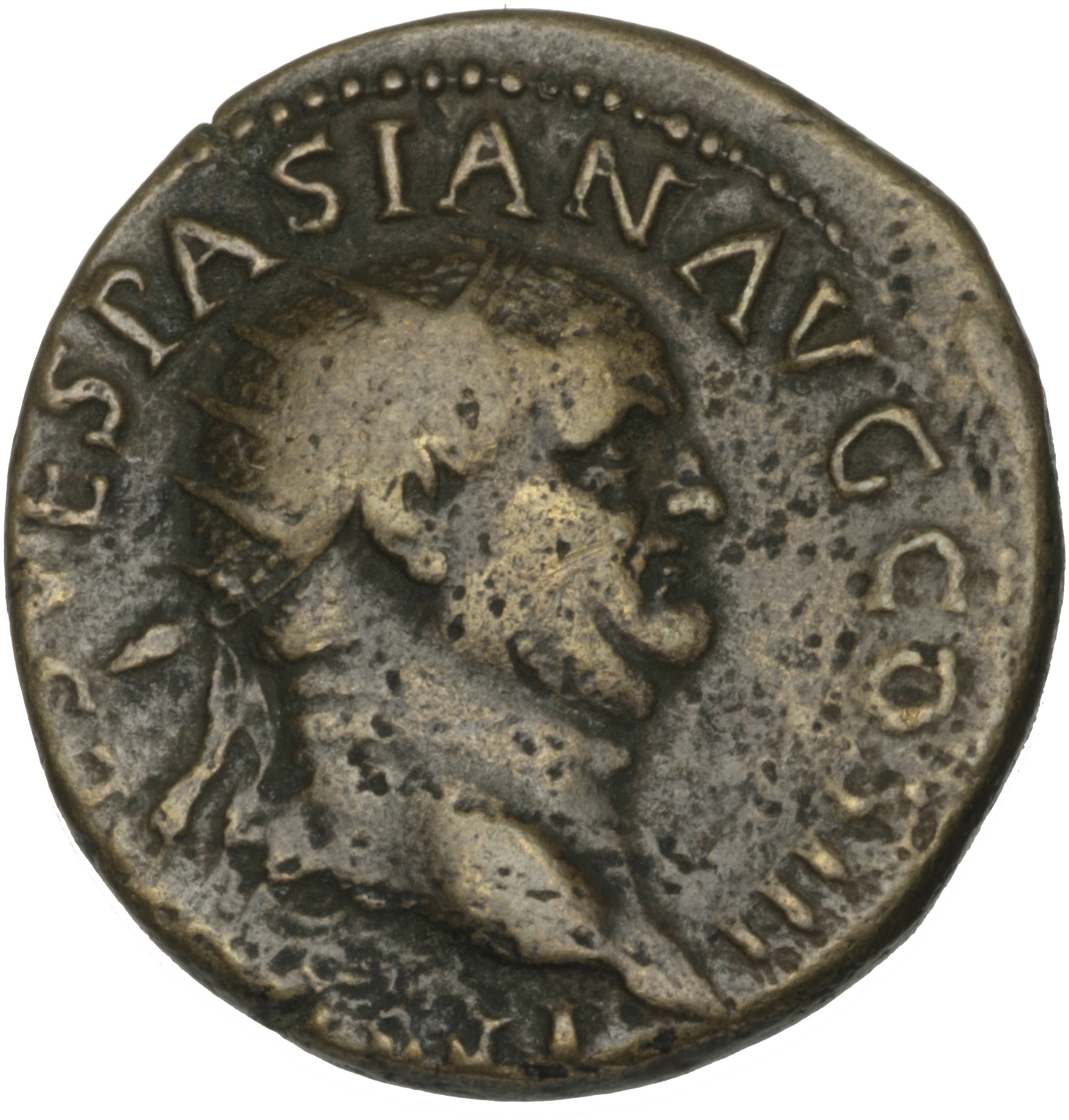 RIC II, Part 1 (second edition) Vespasian 266 Vespasian obverse, Head of Vespasian, radiate, right