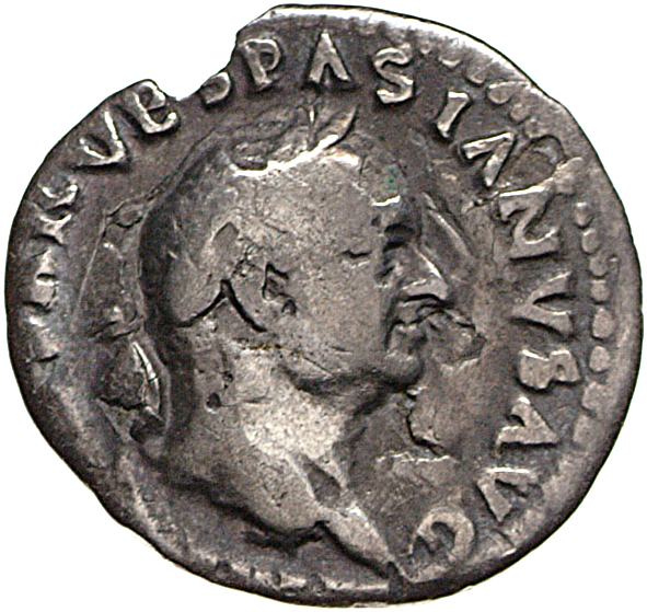 RIC II, Part 1 (second edition) Vespasian 27 Vespasian obverse, Head of Vespasian, laureate, right