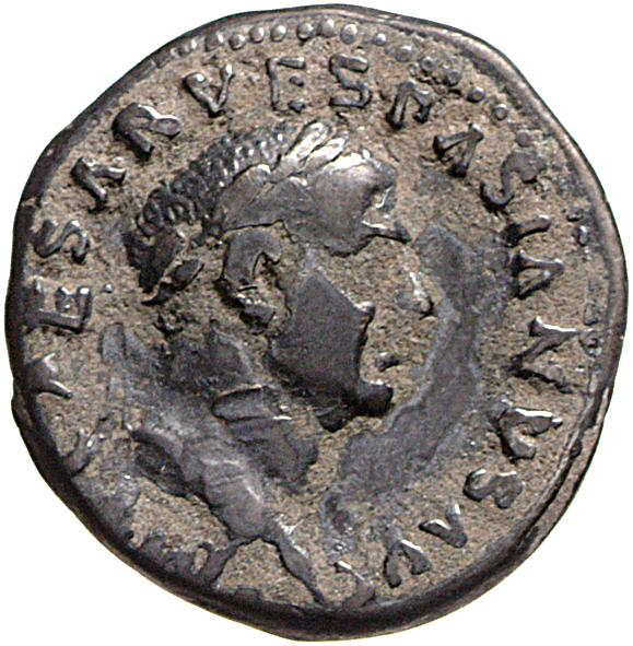 Vespasian obverse — Head of Vespasian, laureate, right