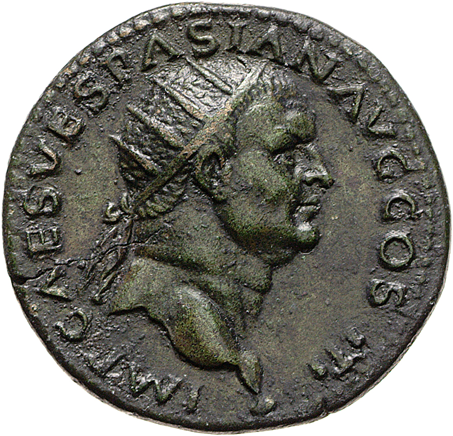 RIC II, Part 1 (second edition) Vespasian 270 Vespasian obverse, Head of Vespasian, radiate, right