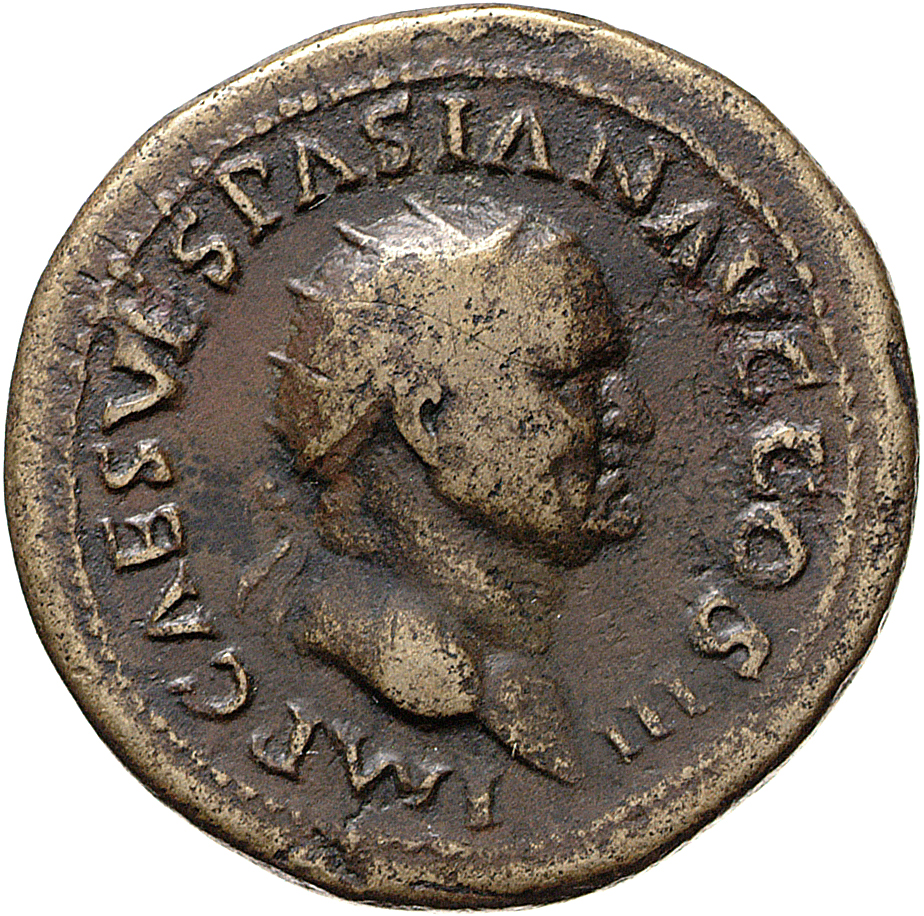 RIC II, Part 1 (second edition) Vespasian 277 Vespasian obverse, Head of Vespasian, radiate, right