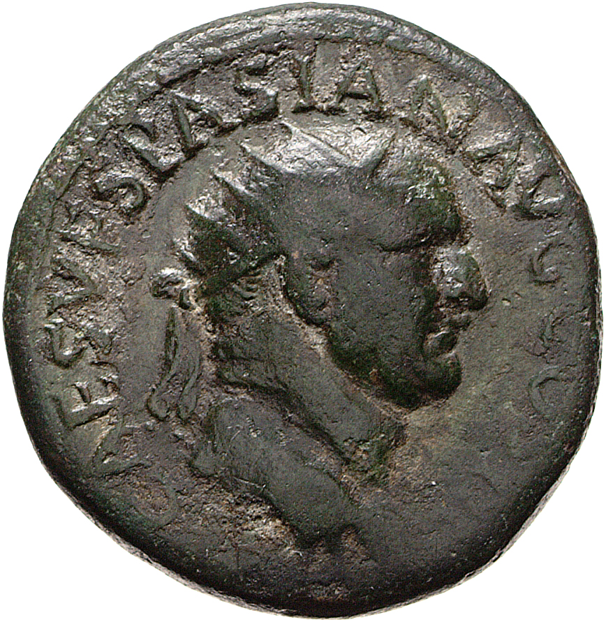 Vespasian obverse — Head of Vespasian, radiate, right