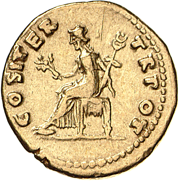 RIC II, Part 1 (second edition) Vespasian 28 Vespasian reverse, Pax, draped. seated left, holding branch in extended right...