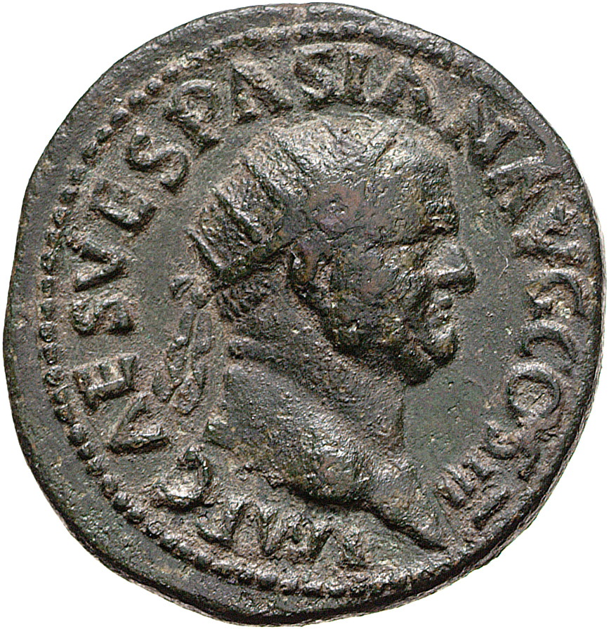 RIC II, Part 1 (second edition) Vespasian 282 Vespasian obverse, Head of Vespasian, radiate, right