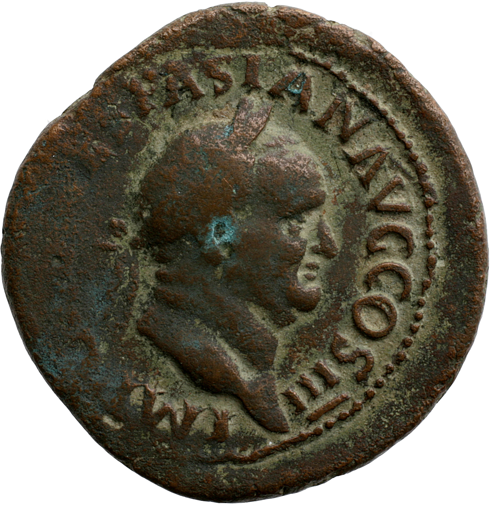 RIC II, Part 1 (second edition) Vespasian 287 Vespasian obverse, Head of Vespasian, laureate, right