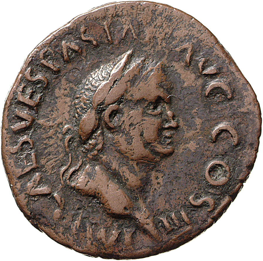 RIC II, Part 1 (second edition) Vespasian 287 Vespasian obverse, Head of Vespasian, laureate, right