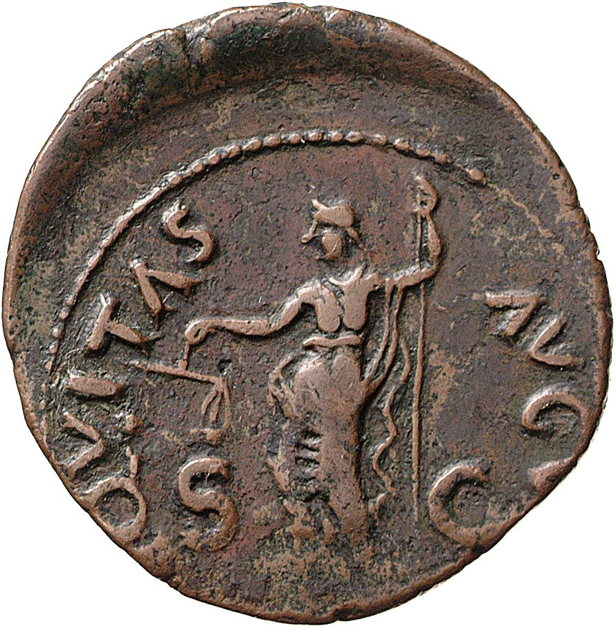 RIC II, Part 1 (second edition) Vespasian 287 Vespasian reverse, Aequitas, draped. standing left, holding scales in right ...