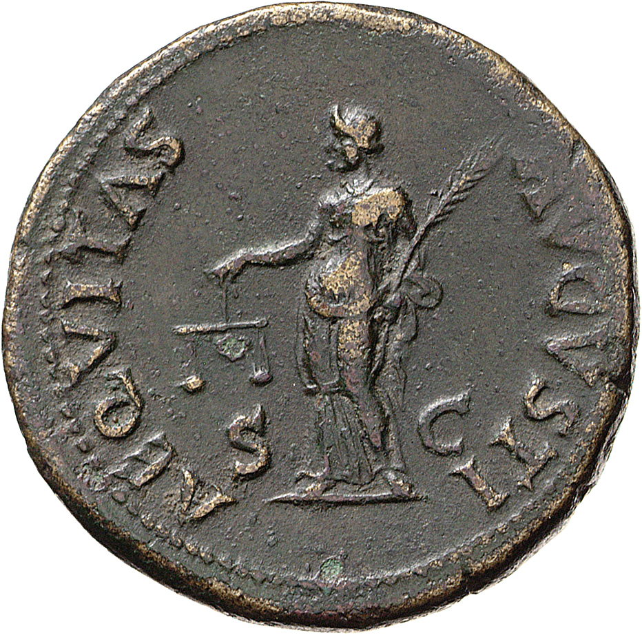 RIC II, Part 1 (second edition) Vespasian 290 Vespasian reverse, Aequitas standing left, holding scales and palm
