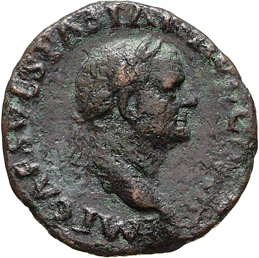 RIC II, Part 1 (second edition) Vespasian 305 Vespasian obverse, Head of Vespasian, laureate, right
