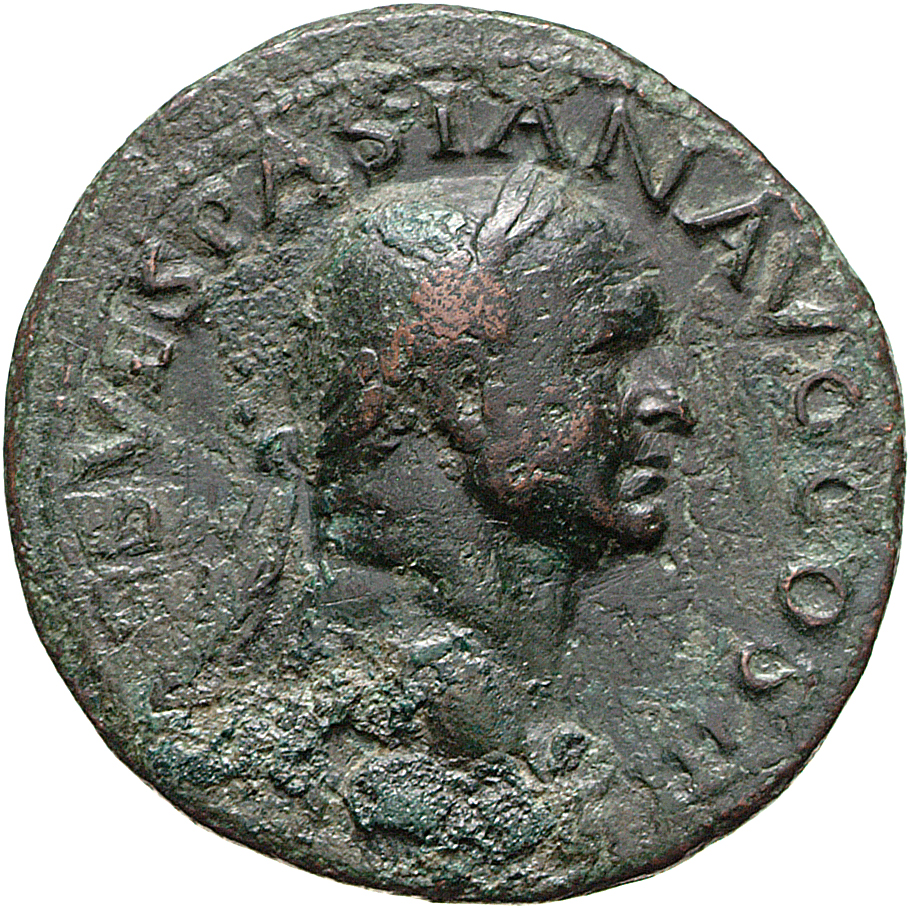 RIC II, Part 1 (second edition) Vespasian 317 Vespasian obverse, Head of Vespasian, laureate, right