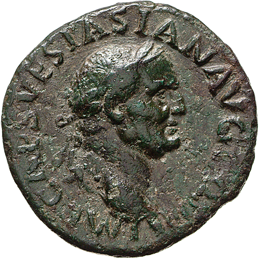 RIC II, Part 1 (second edition) Vespasian 335 Vespasian obverse, Head of Vespasian, laureate, right