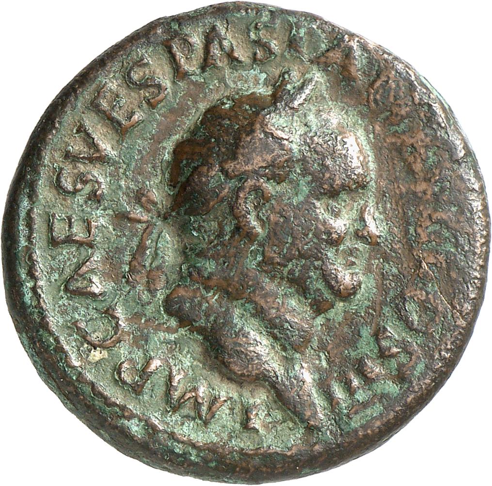 RIC II, Part 1 (second edition) Vespasian 336 Vespasian obverse, Head of Vespasian, laureate, right