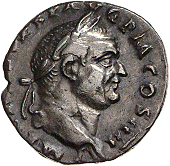 RIC II, Part 1 (second edition) Vespasian 356 Vespasian obverse, Head of Vespasian, laureate, right