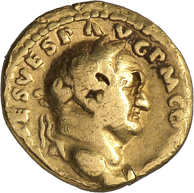 RIC II, Part 1 (second edition) Vespasian 358 Vespasian obverse, Head of Vespasian, laureate, right