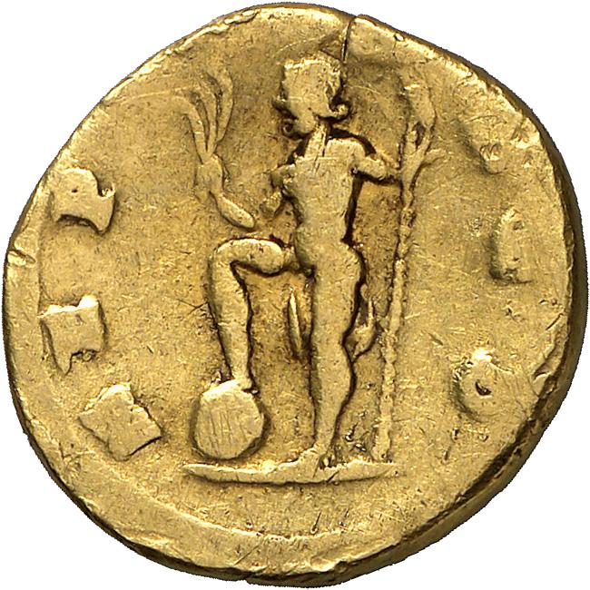 RIC II, Part 1 (second edition) Vespasian 358 Vespasian reverse, Neptune, naked, standing left, right foot on globe, holdi...