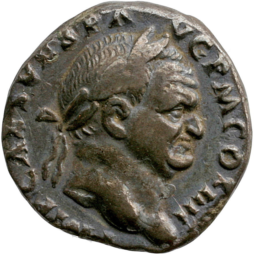 Vespasian obverse — Head of Vespasian, laureate, right