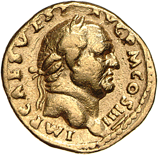 RIC II, Part 1 (second edition) Vespasian 363 Vespasian obverse, Head of Vespasian, laureate, right