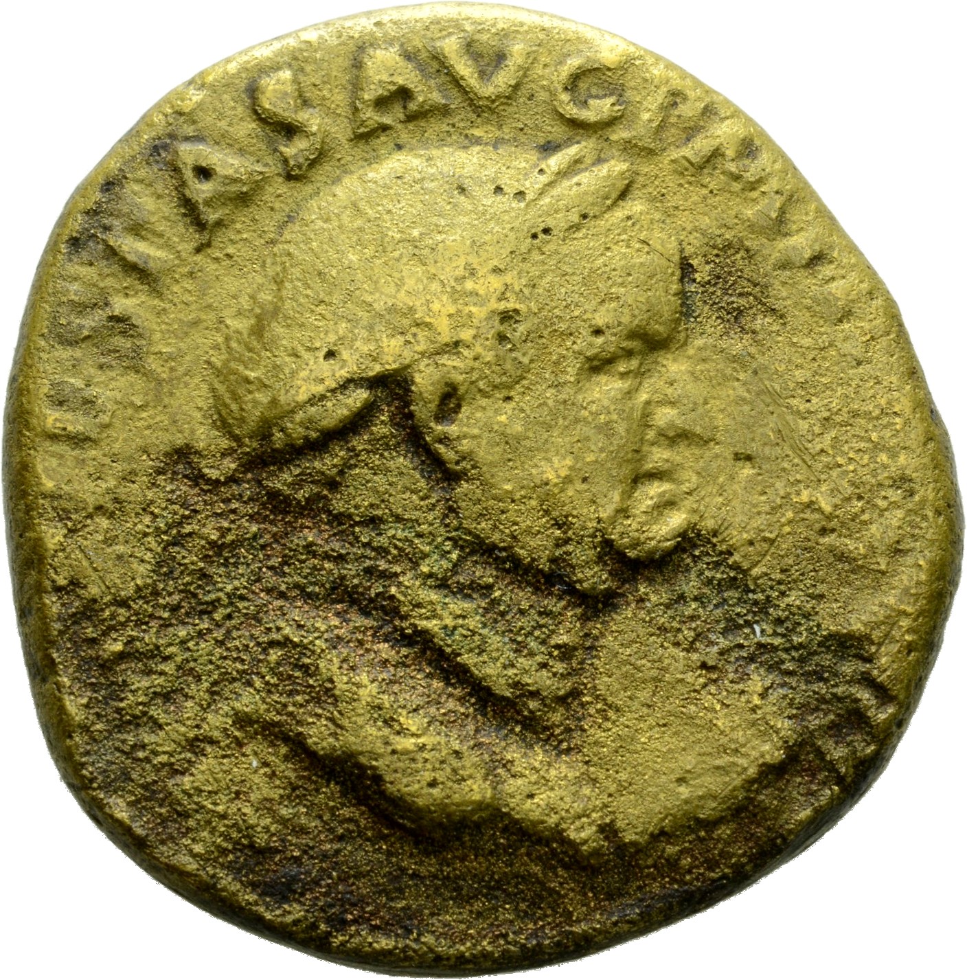 RIC II, Part 1 (second edition) Vespasian 378 Vespasian obverse, Head of Vespasian, laureate, right