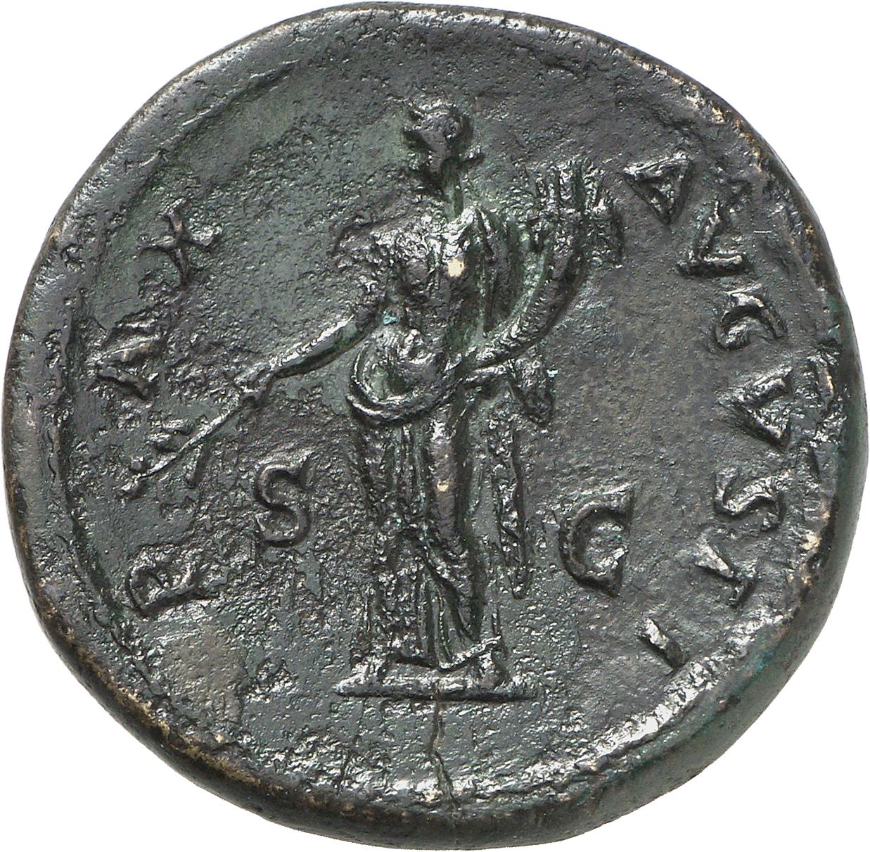 RIC II, Part 1 (second edition) Vespasian 378 Vespasian reverse, Pax standing left, holding branch and cornucopiae