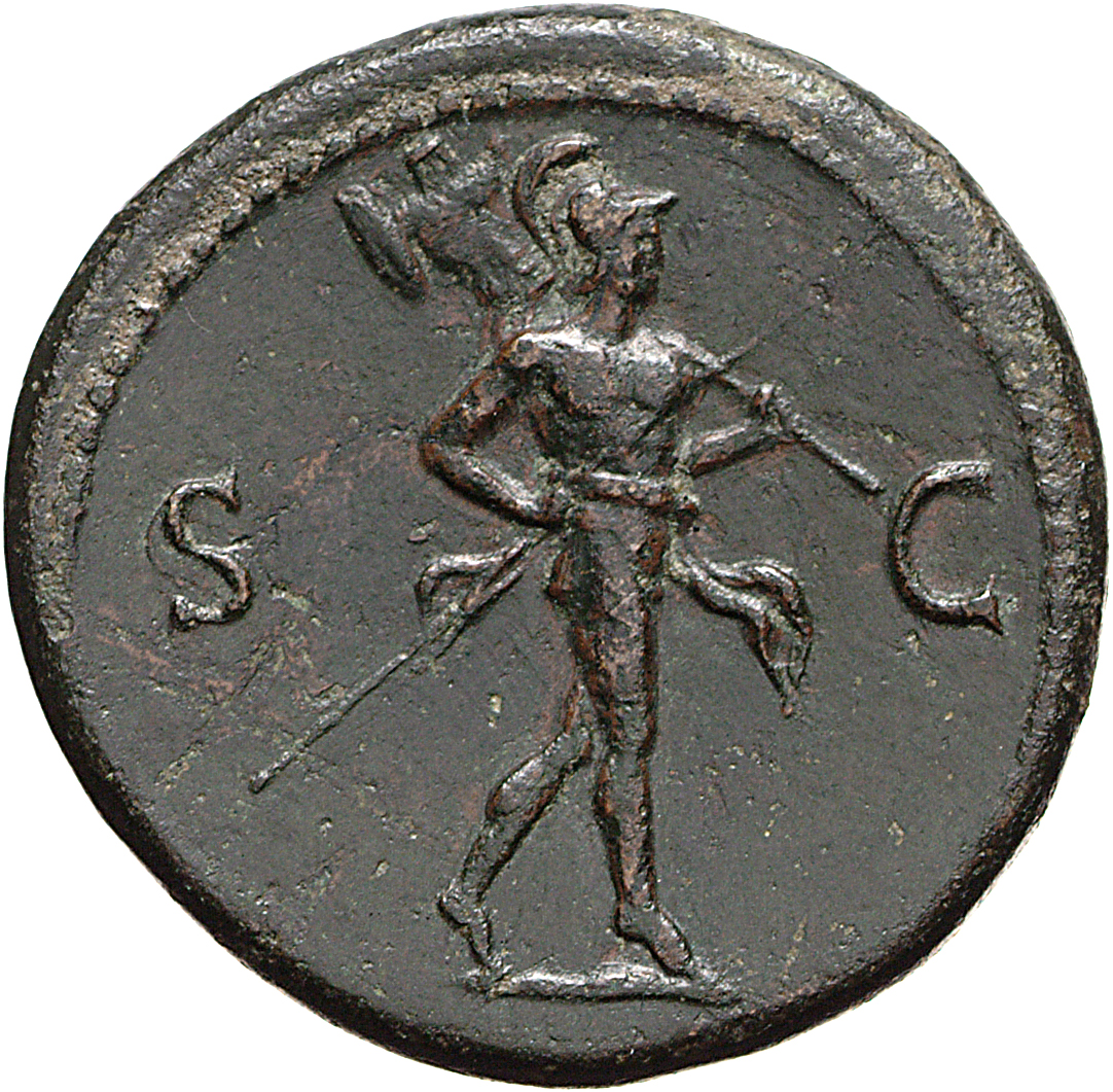 RIC II, Part 1 (second edition) Vespasian 384 Vespasian reverse, Mars advancing right, holding spear and trophy