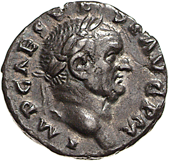 RIC II, Part 1 (second edition) Vespasian 42 Vespasian obverse, Head of Vespasian, laureate, right