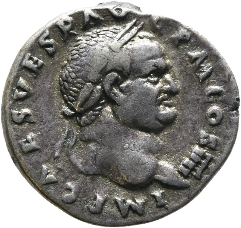 RIC II, Part 1 (second edition) Vespasian 43 Vespasian obverse, Head of Vespasian, laureate, right