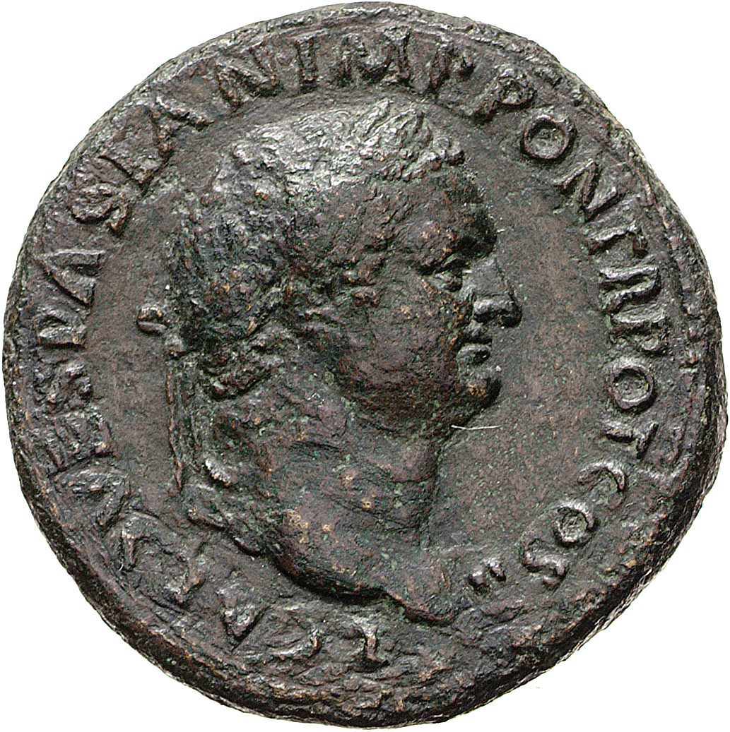 RIC II, Part 1 (second edition) Vespasian 431 Vespasian obverse, Head of Titus, laureate, right