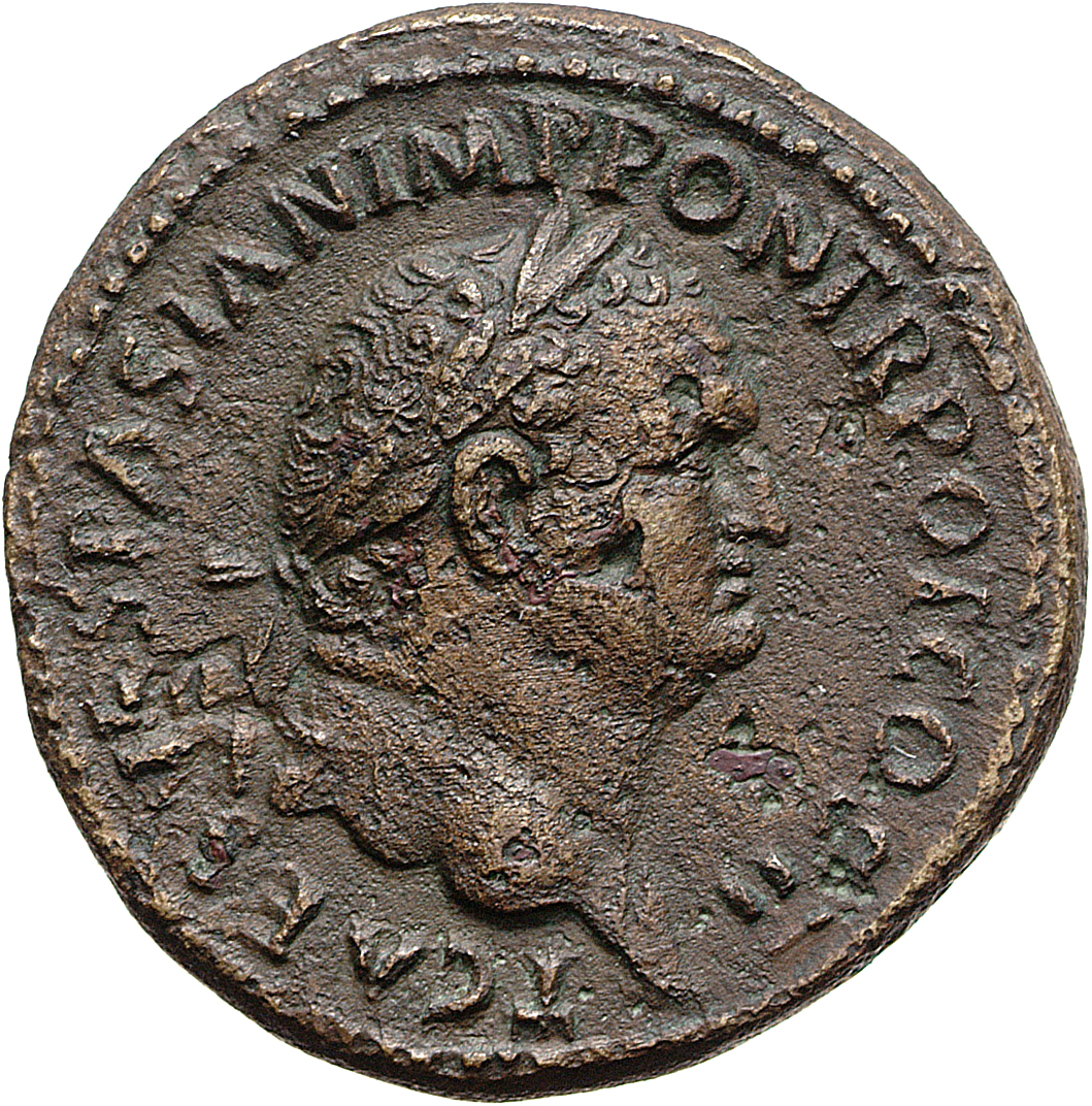 RIC II, Part 1 (second edition) Vespasian 433 Vespasian obverse, Head of Titus, laureate, right