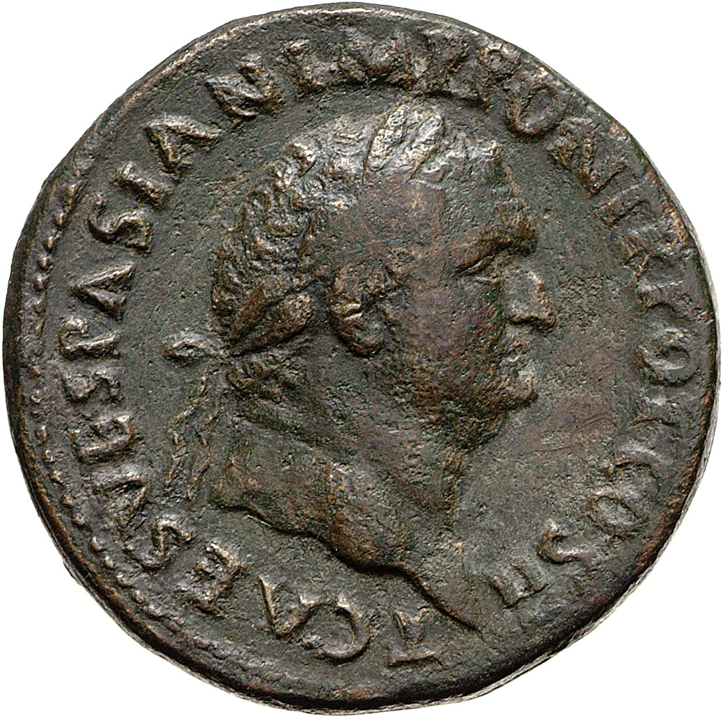 RIC II, Part 1 (second edition) Vespasian 433 Vespasian obverse, Head of Titus, laureate, right