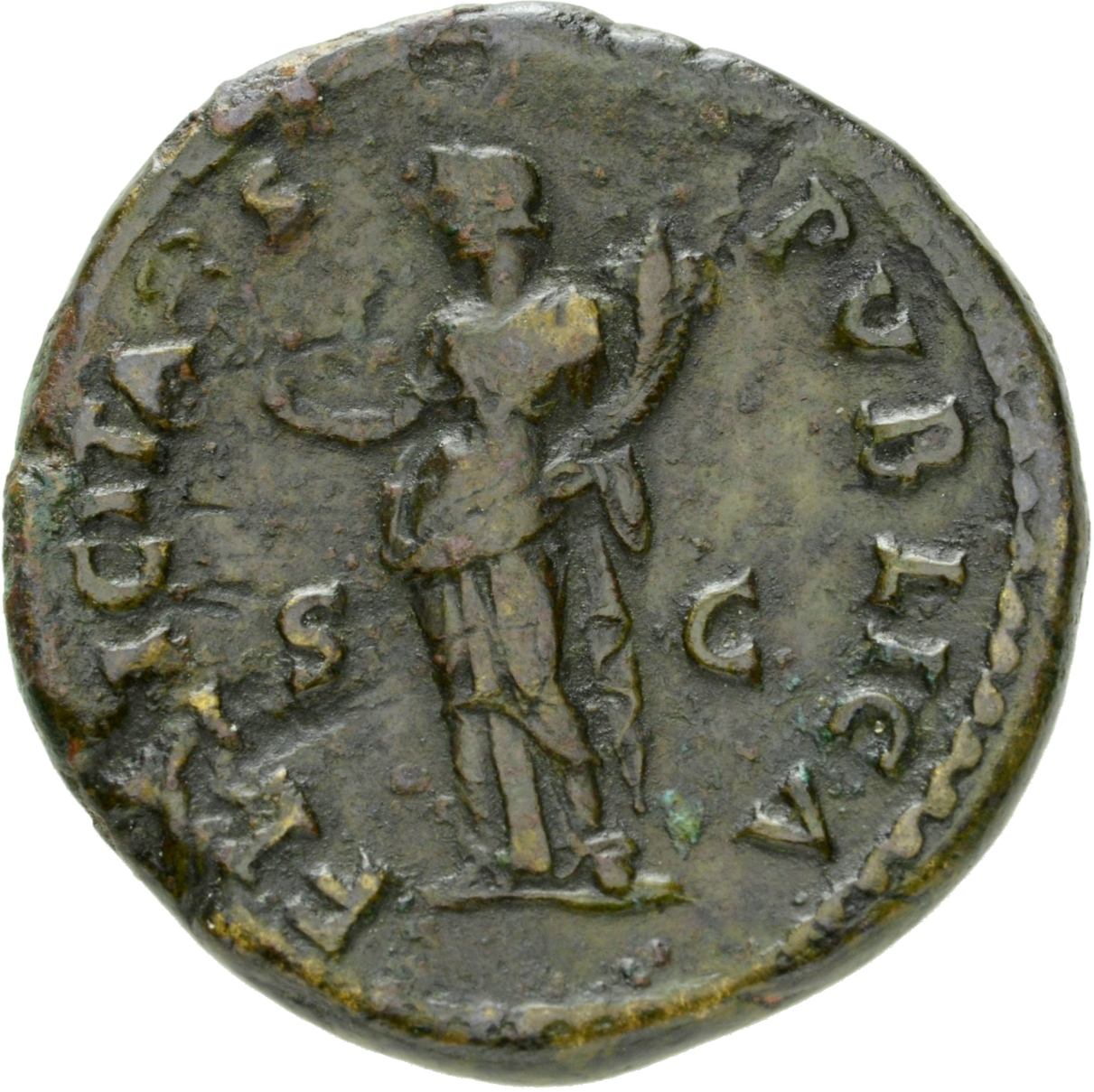 RIC II, Part 1 (second edition) Vespasian 435 Vespasian reverse, Felicitas, draped, standing left, holding winged caduceus...