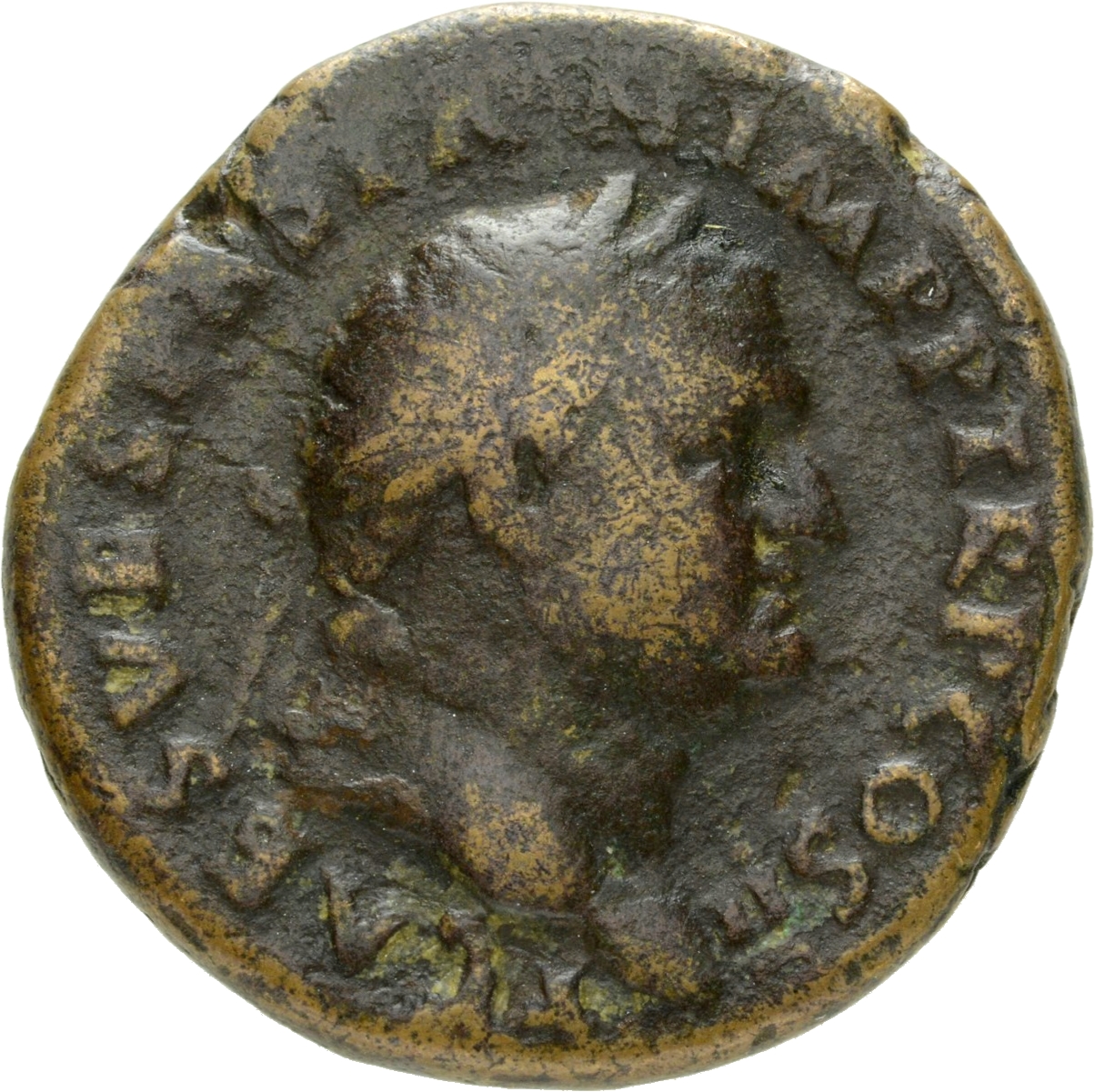 RIC II, Part 1 (second edition) Vespasian 444 Vespasian obverse, Head of Titus, laureate, right