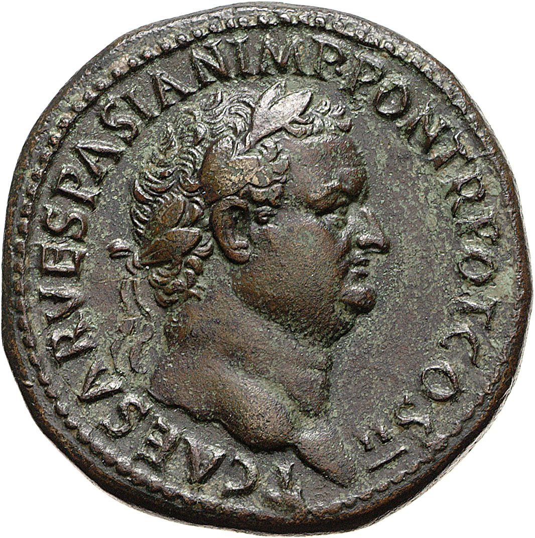 RIC II, Part 1 (second edition) Vespasian 455 Vespasian obverse, Head of Titus, laureate, right