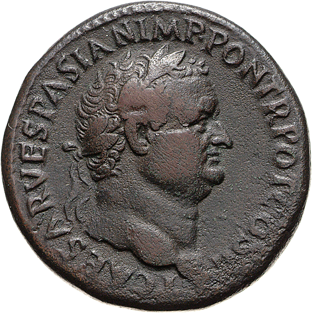 RIC II, Part 1 (second edition) Vespasian 456 Vespasian obverse, Head of Titus, laureate, right