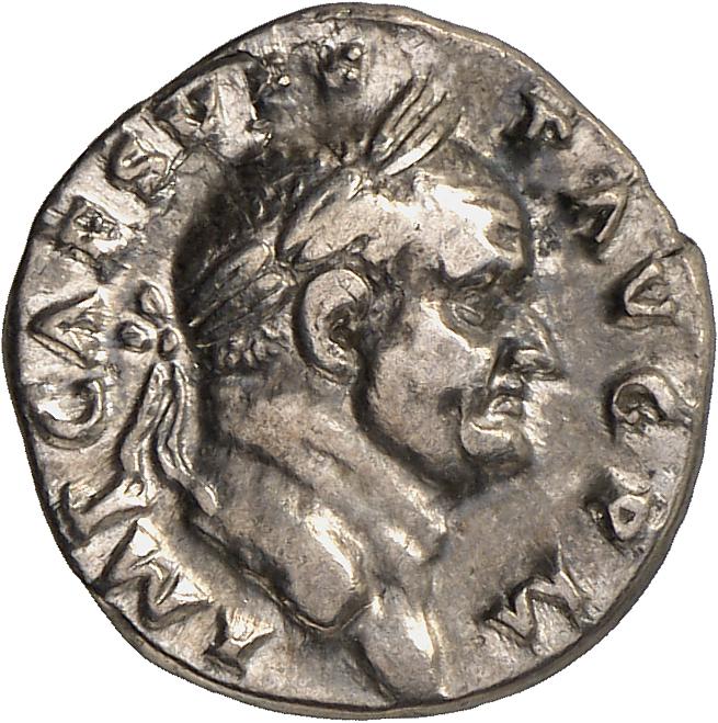 RIC II, Part 1 (second edition) Vespasian 46 Vespasian obverse, Head of Vespasian, laureate, right