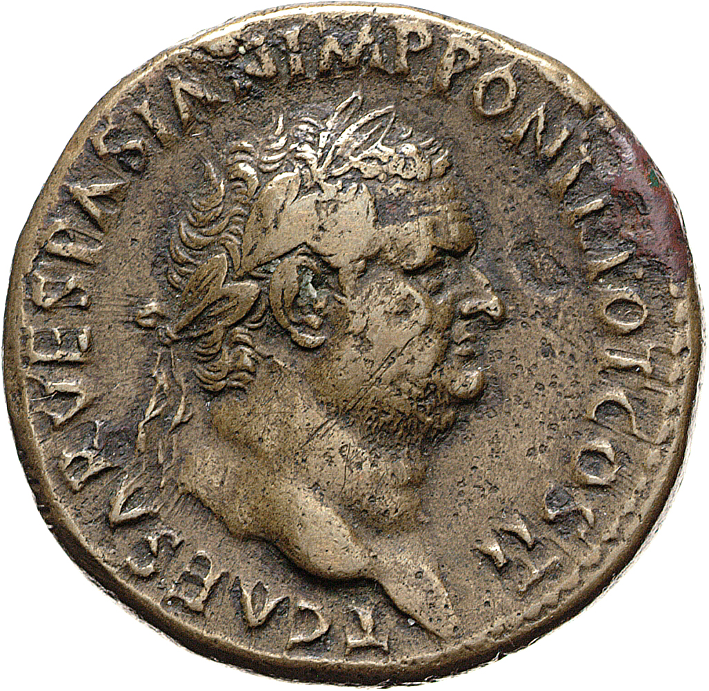 RIC II, Part 1 (second edition) Vespasian 460 Vespasian obverse, Head of Titus, laureate, right