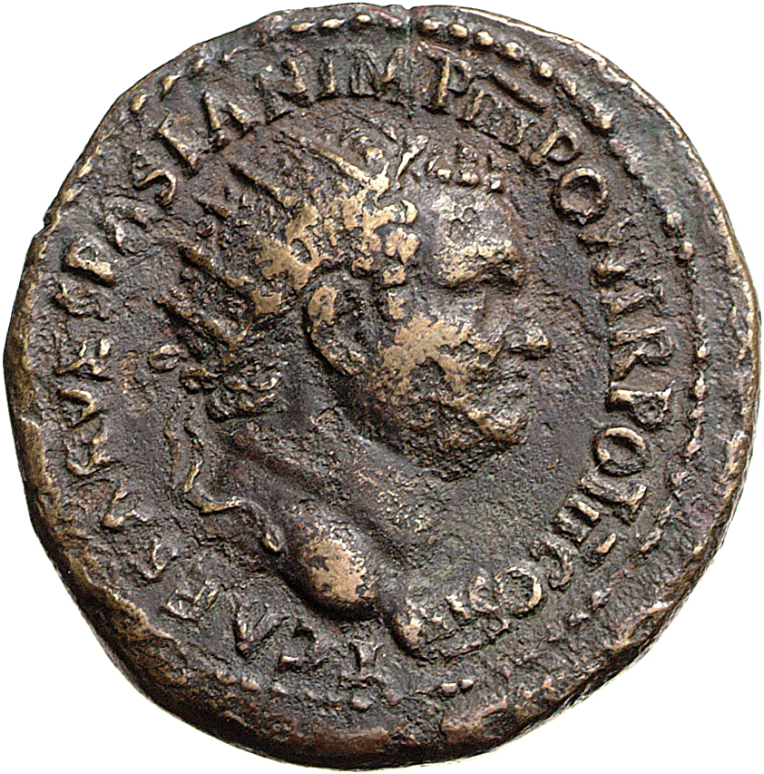RIC II, Part 1 (second edition) Vespasian 483 Vespasian obverse, Head of Titus, radiate, right