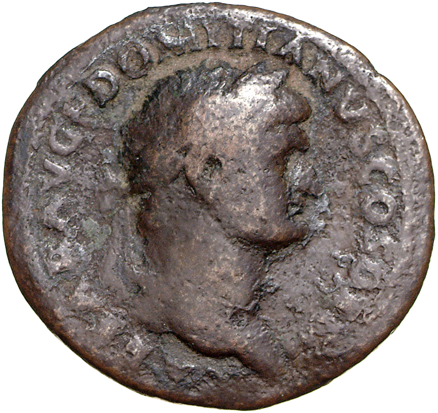 RIC II, Part 1 (second edition) Vespasian 492 Vespasian obverse, Head of Domitian, laureate, right