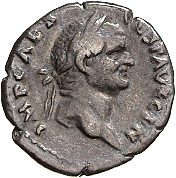 RIC II, Part 1 (second edition) Vespasian 513 Vespasian obverse, Head of Vespasian, laureate, right