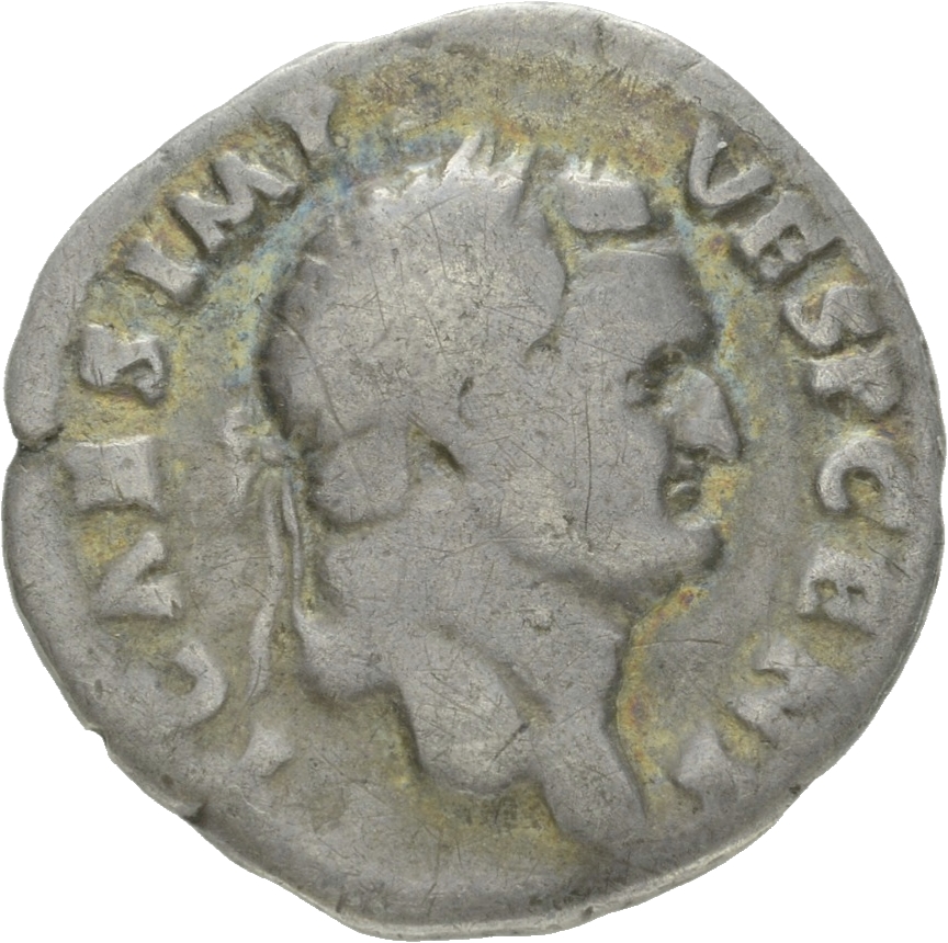 RIC II, Part 1 (second edition) Vespasian 518 Vespasian obverse, Head of Titus, laureate, right