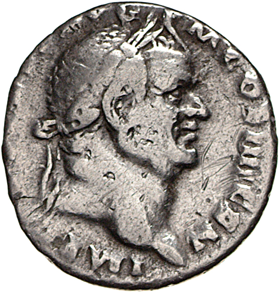 RIC II, Part 1 (second edition) Vespasian 520 Vespasian obverse, Head of Vespasian, laureate, right