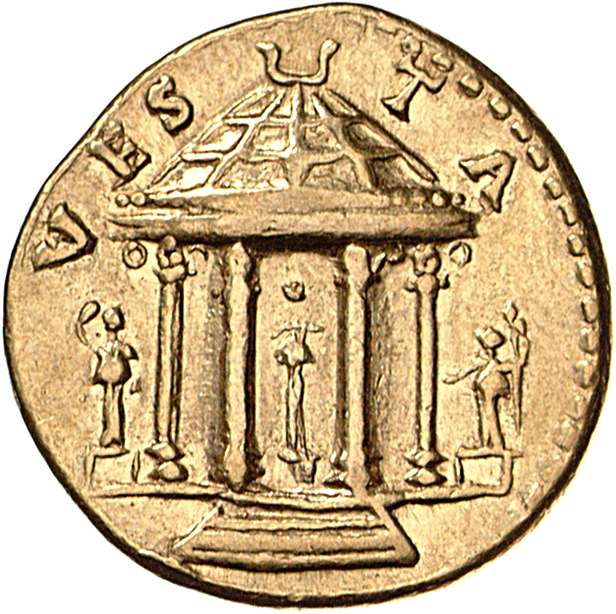 RIC II, Part 1 (second edition) Vespasian 524 Vespasian reverse, Tetrastyle Temple