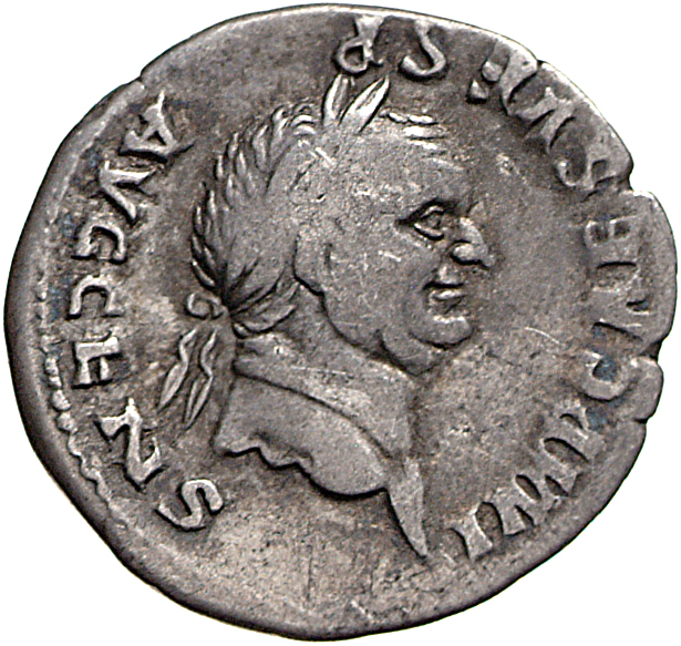 RIC II, Part 1 (second edition) Vespasian 544 Vespasian obverse, Head of Vespasian, laureate, right